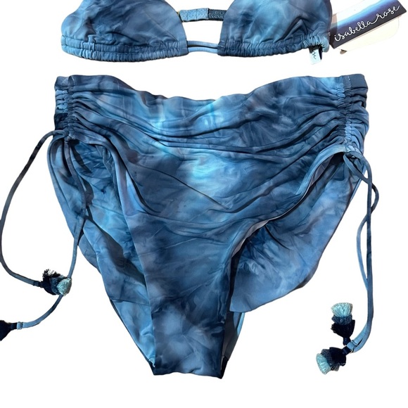 Isabella Rose NWT Blue Tye Dye High Waisted Bikini Size S/M - Picture 5 of 7